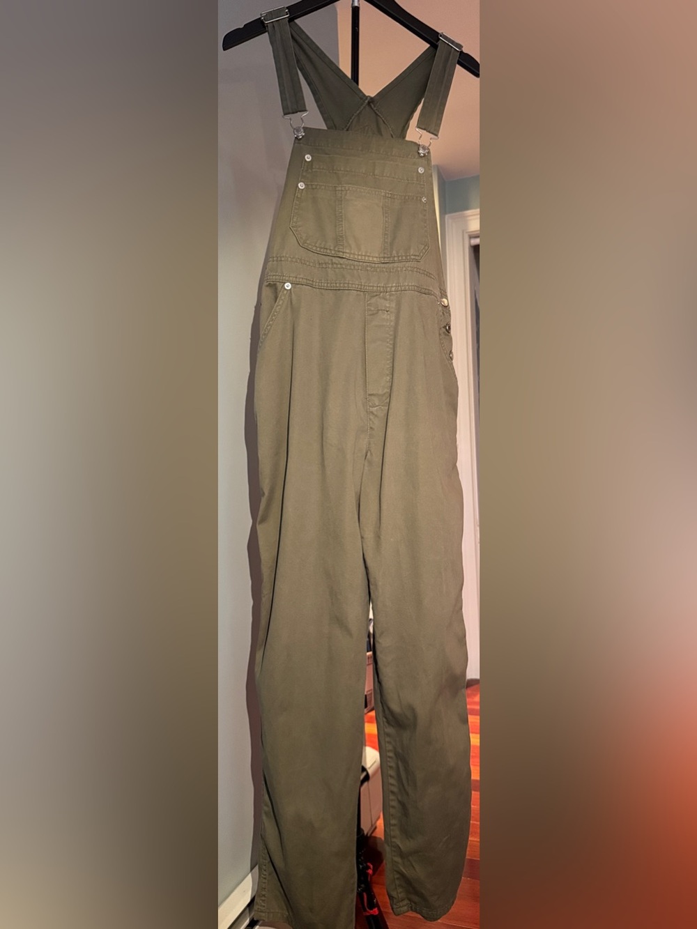 London London Khaki  Green Overalls Size Large EUC. Vintage